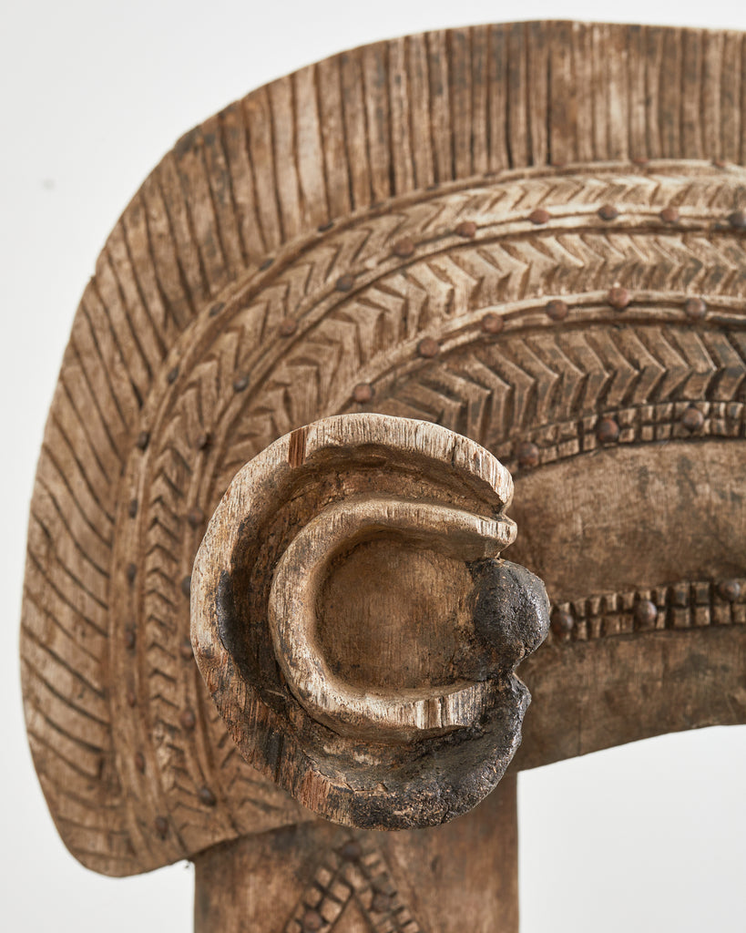 Pair of West African Baga Nimba Carved Fertility Mask Sculptures