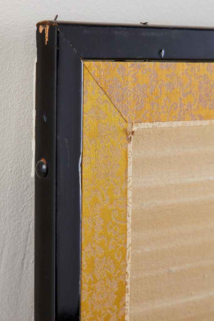 Japanese Four-Panel Showa Screen Hanaguruma Flower Cart