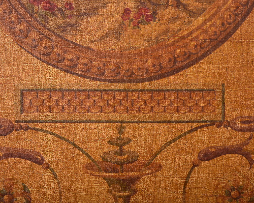 English Victorian Adam Style Three Panel Folding Screen