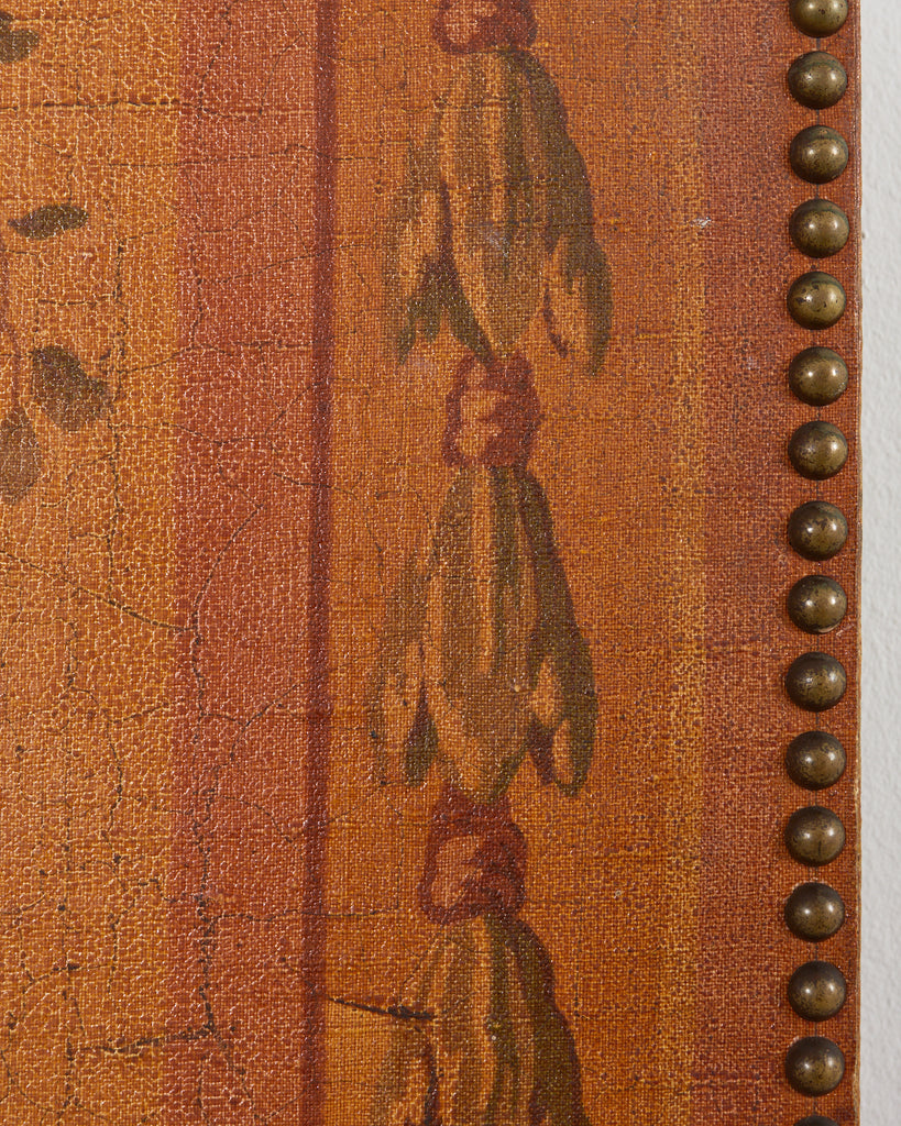 English Victorian Adam Style Three Panel Folding Screen