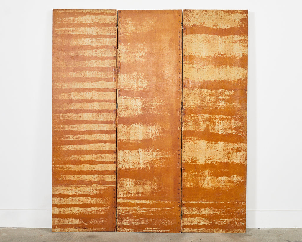 English Victorian Adam Style Three Panel Folding Screen