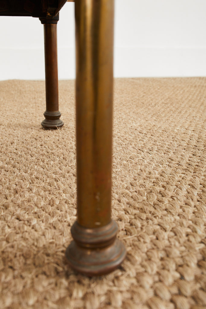 French Art Deco Bronze Marble Top Washstand Vanity