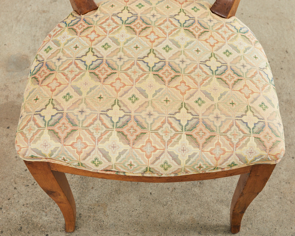 Pair of 19th Century French Louis Philippe Fruitwood Hall Chairs