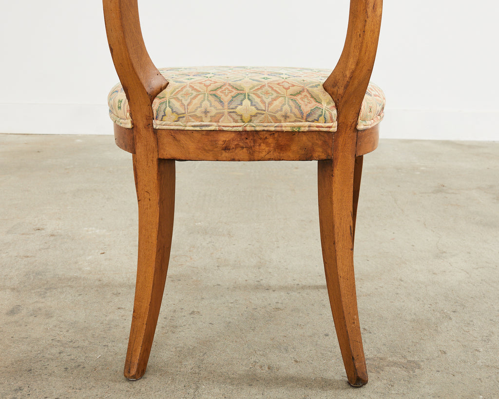 Pair of 19th Century French Louis Philippe Fruitwood Hall Chairs