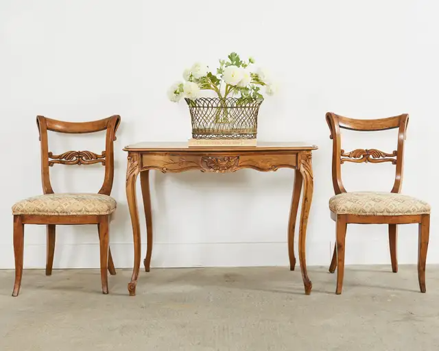 Pair of 19th Century French Louis Philippe Fruitwood Hall Chairs