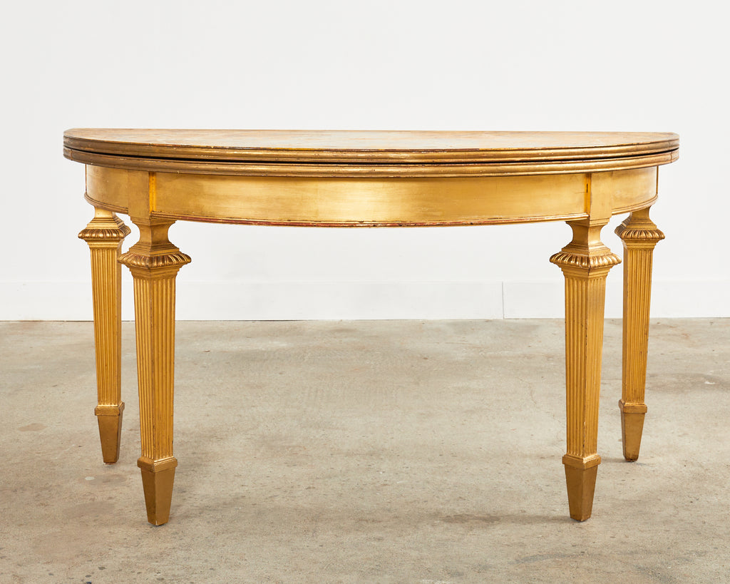 Pair of French Empire Demilune Flip-Top Consoles by Ira Yeager