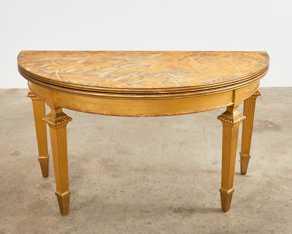 Pair of French Empire Demilune Flip-Top Consoles by Ira Yeager