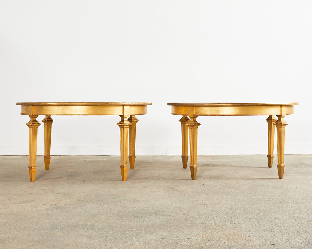 Pair of French Empire Demilune Flip-Top Consoles by Ira Yeager