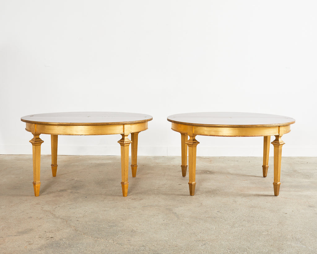 Pair of French Empire Demilune Flip-Top Consoles by Ira Yeager