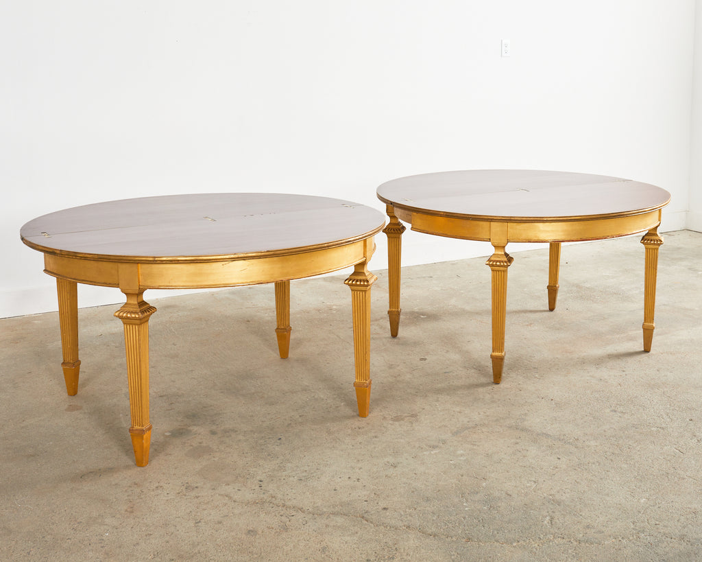 Pair of French Empire Demilune Flip-Top Consoles by Ira Yeager