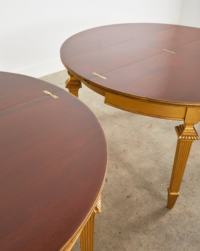 Pair of French Empire Demilune Flip-Top Consoles by Ira Yeager