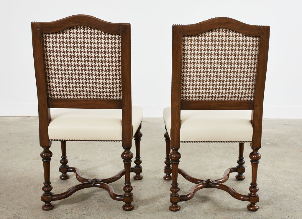 Set of Four French Louis XIV Style Walnut Dining Chairs