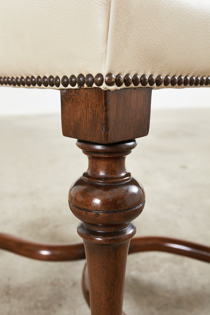 Set of Four French Louis XIV Style Walnut Dining Chairs