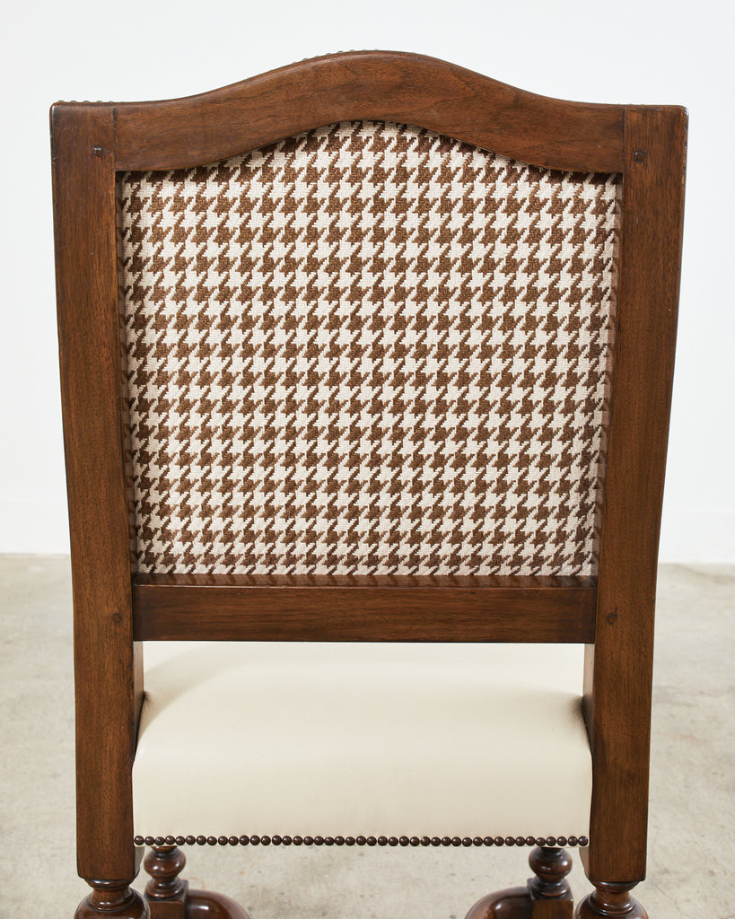 Set of Four French Louis XIV Style Walnut Dining Chairs