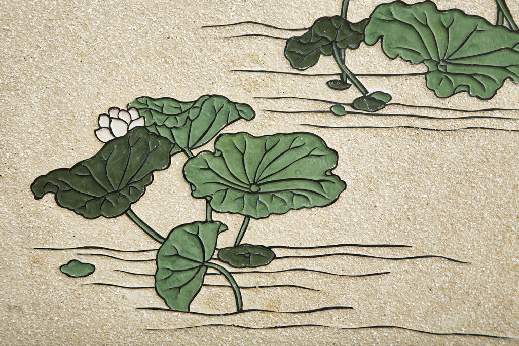 Chinese Export Four Panel Coromandel Screen Pearlescent Landscape