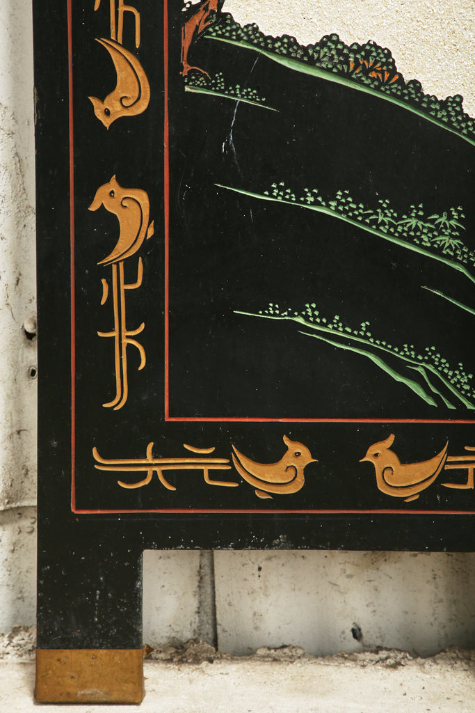 Chinese Export Four Panel Coromandel Screen Pearlescent Landscape