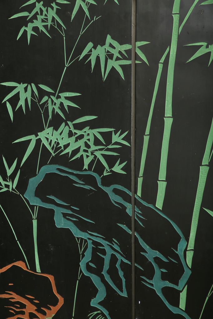 Chinese Export Four Panel Coromandel Screen Pearlescent Landscape