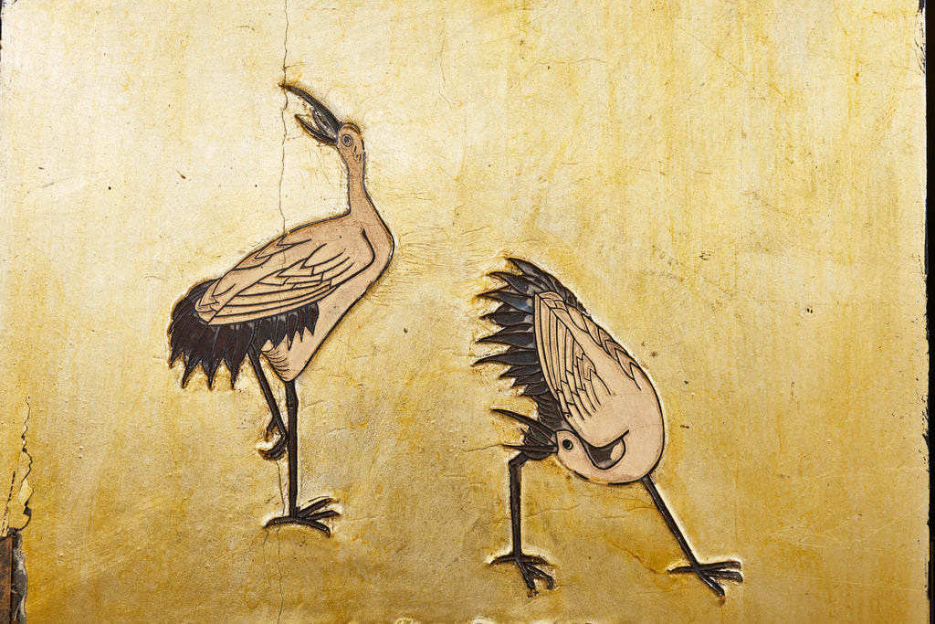 Early 20th Century Chinese Export Six Panel Gold Leaf Coromandel Screen