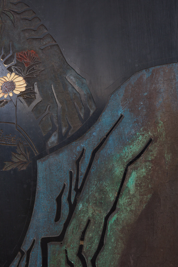 Early 20th Century Chinese Export Six Panel Gold Leaf Coromandel Screen