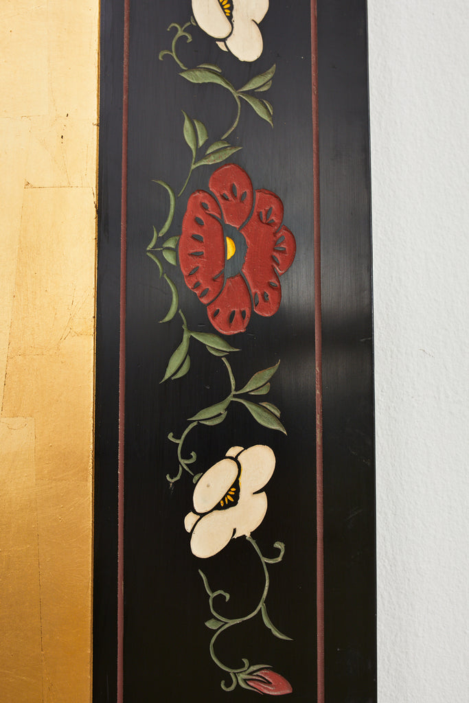 Chinese Export Four Panel Coromandel Screen Cranes on Gold Leaf