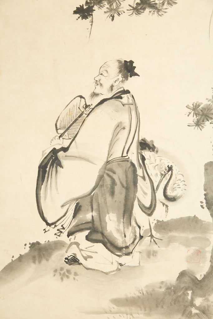 Japanese Edo Six-Panel Haboku Landscapes of Seasons