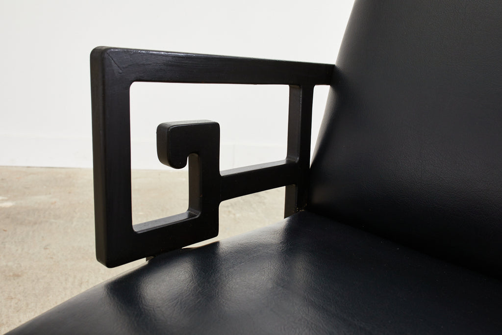 Pair of Michael Taylor Far East Collection Greek Key Armchairs