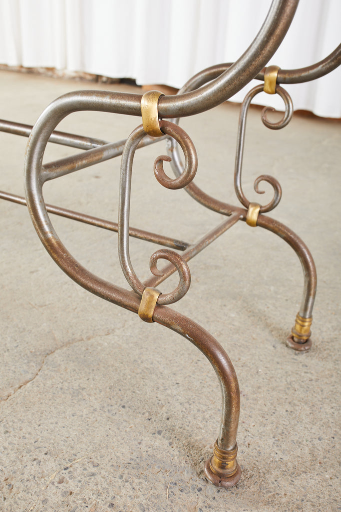 French Art Nouveau Marble Pastry Console Table