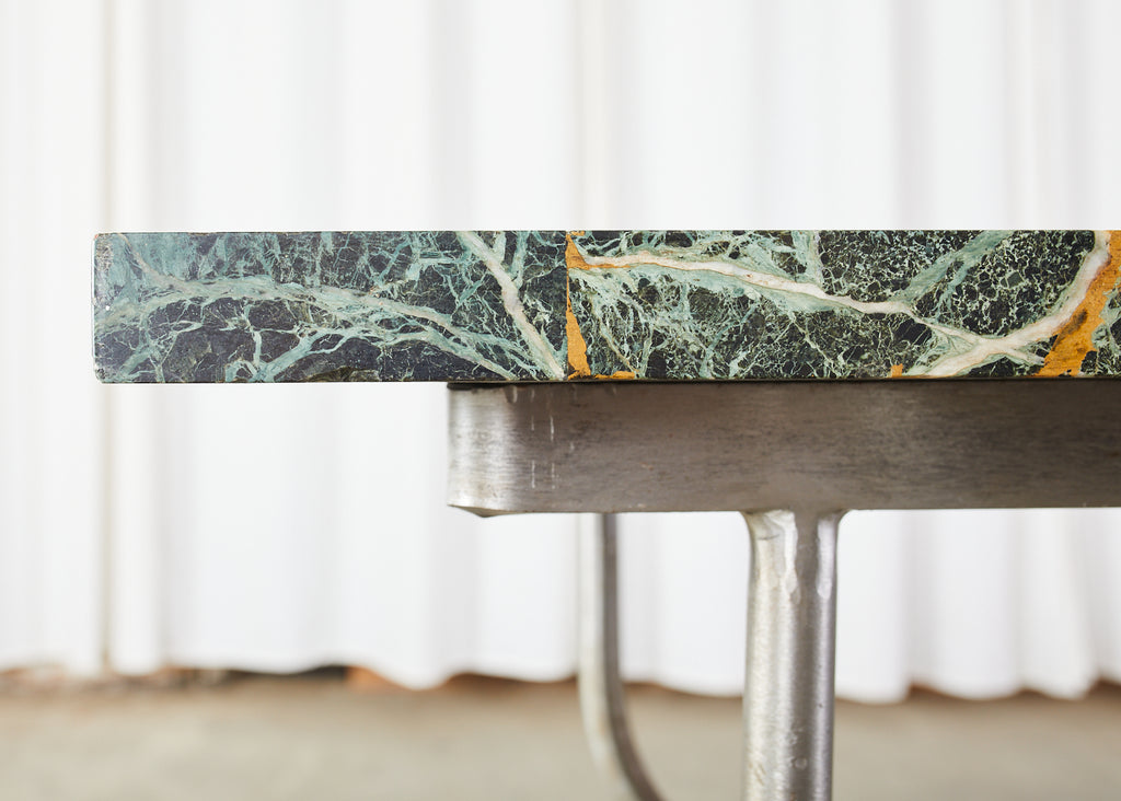 French Art Nouveau Marble Pastry Console Table