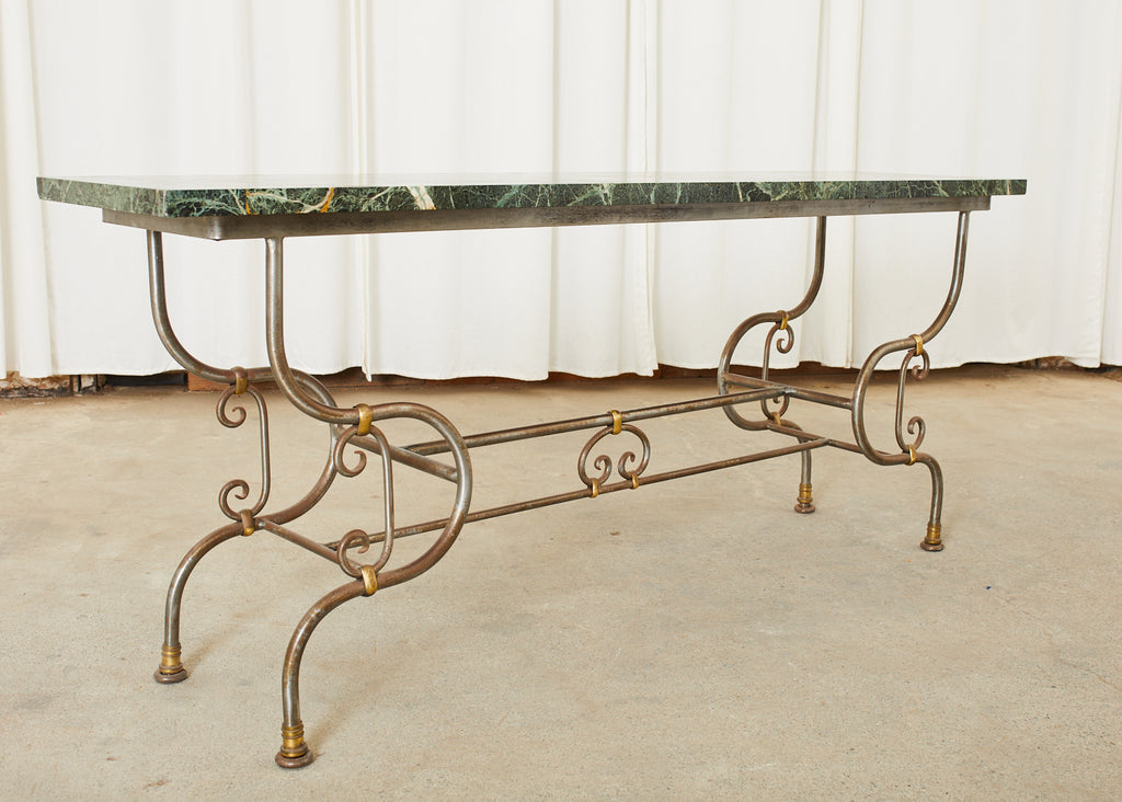 French Art Nouveau Marble Pastry Console Table