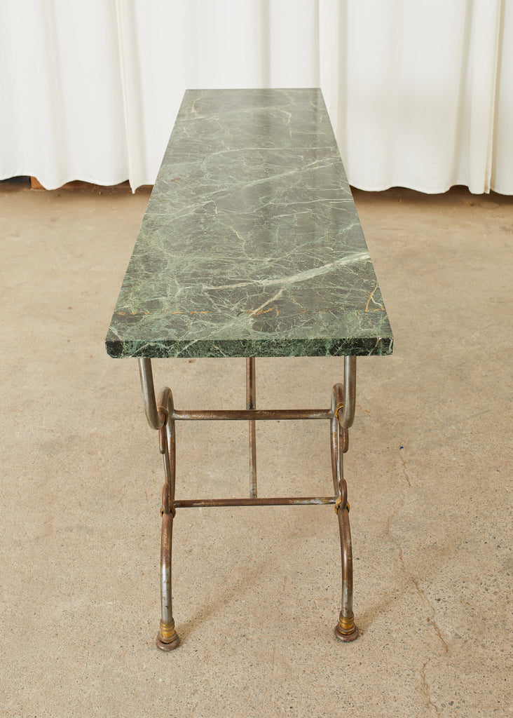 French Art Nouveau Marble Pastry Console Table