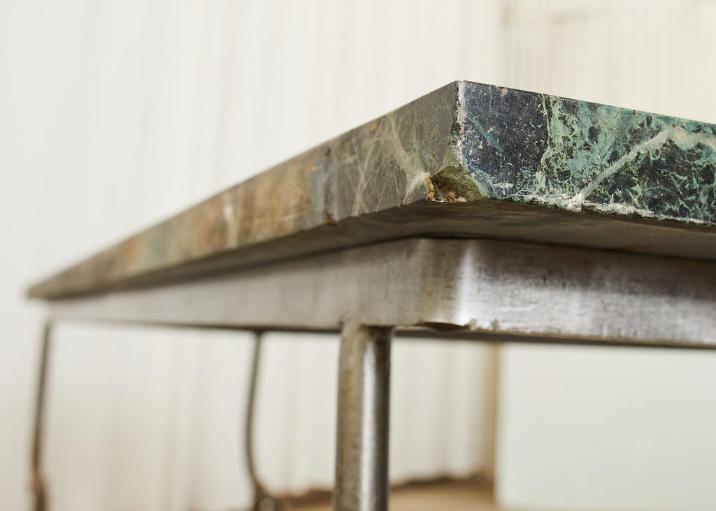 French Art Nouveau Marble Pastry Console Table