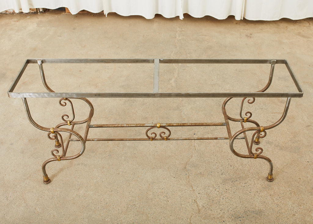 French Art Nouveau Marble Pastry Console Table