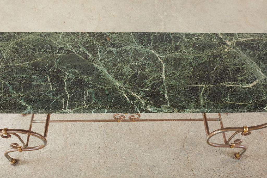 French Art Nouveau Marble Pastry Console Table