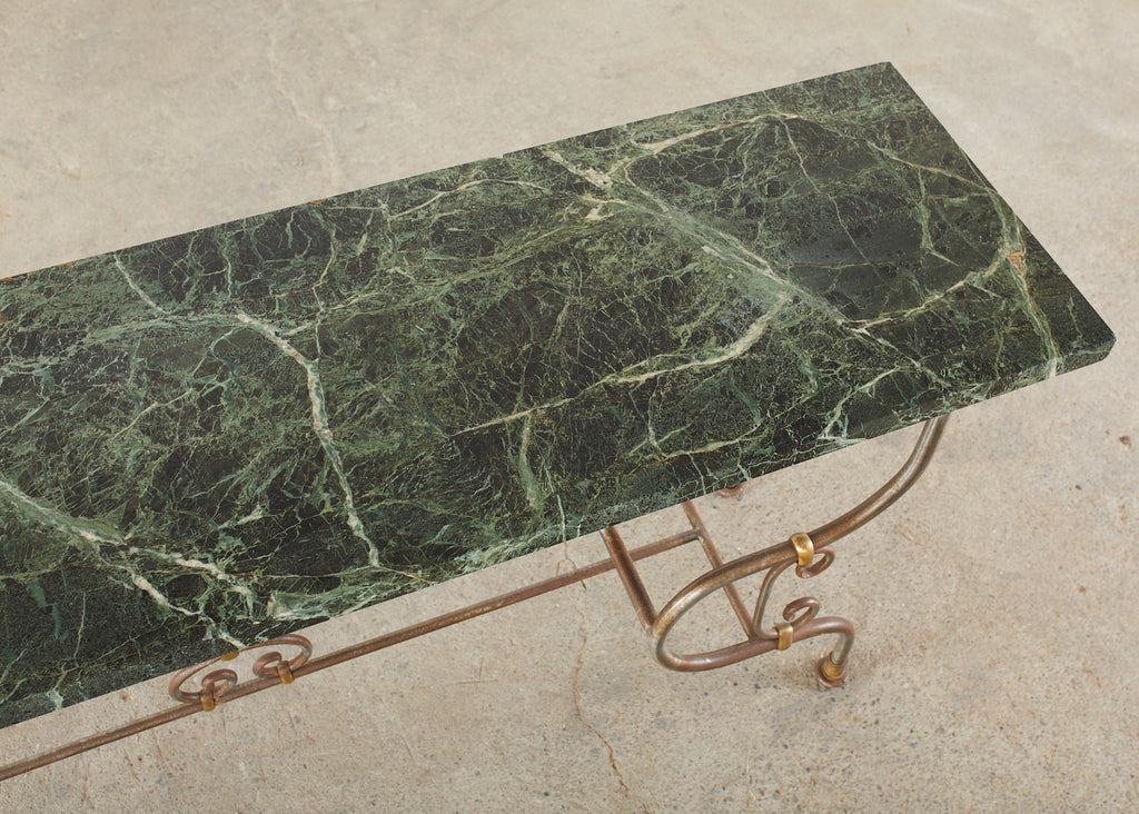 French Art Nouveau Marble Pastry Console Table