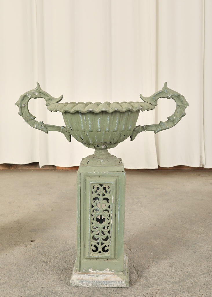 Pair of Neoclassical Style Painted Garden Urn Jardinaires