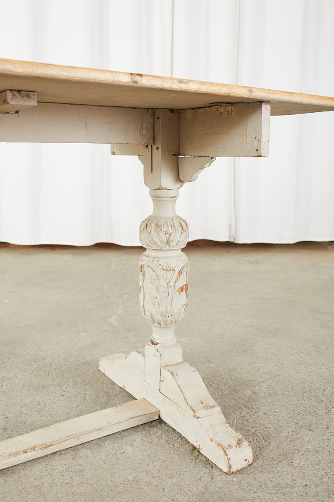 Swedish Gustavian Style Pine Farm Table or Console