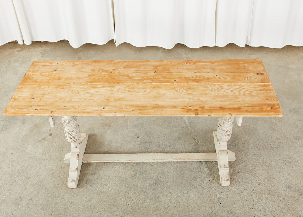 Swedish Gustavian Style Pine Farm Table or Console