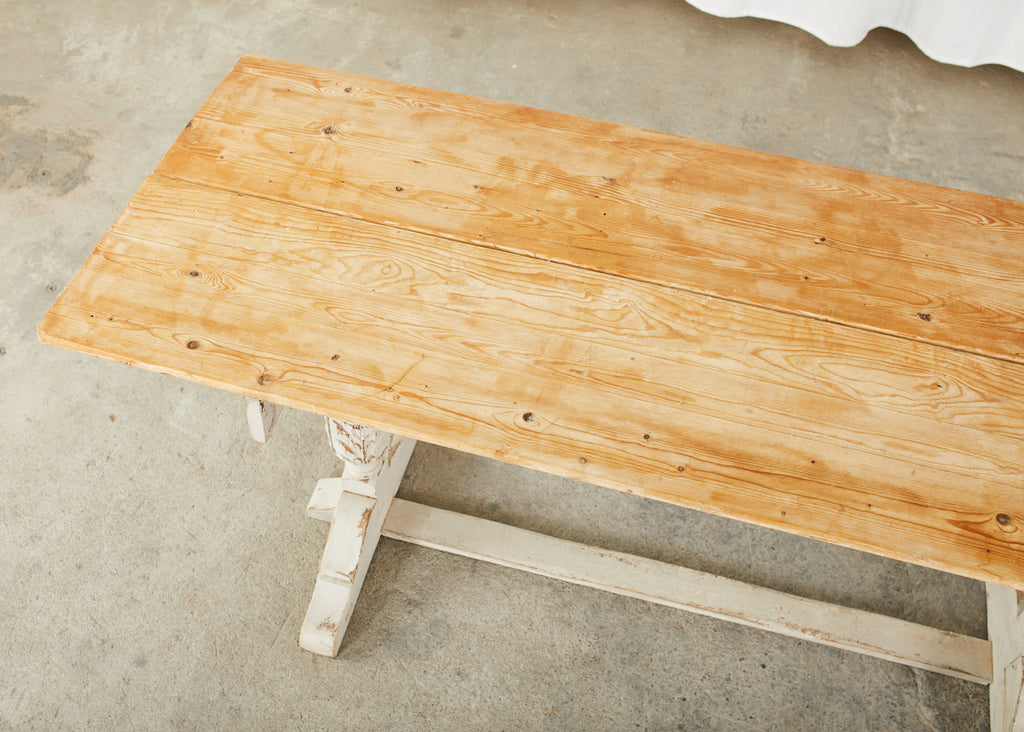 Swedish Gustavian Style Pine Farm Table or Console