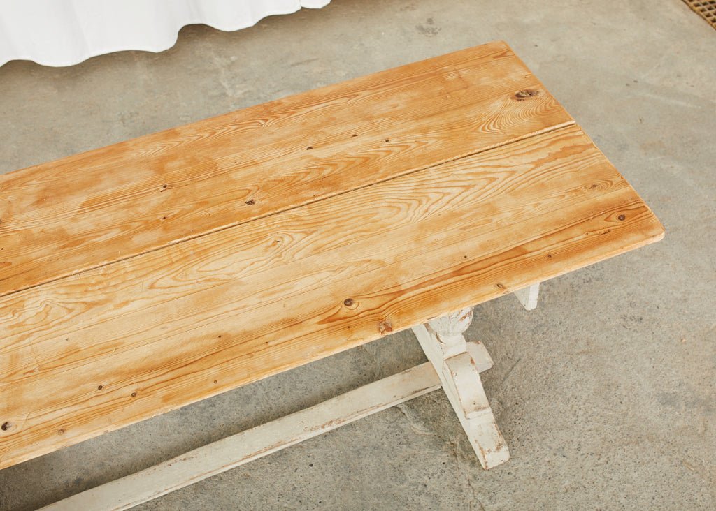 Swedish Gustavian Style Pine Farm Table or Console