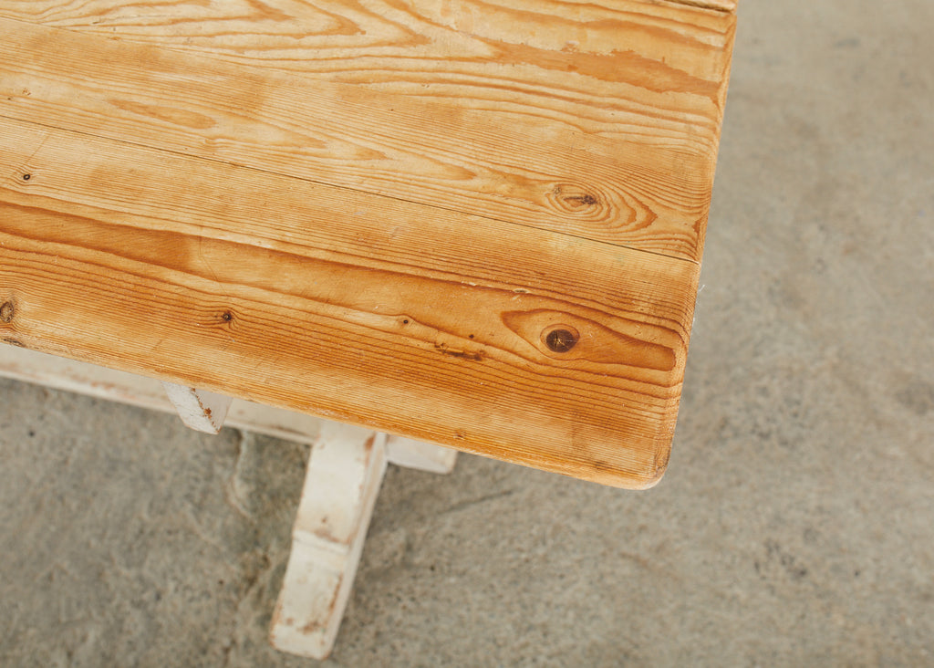 Swedish Gustavian Style Pine Farm Table or Console