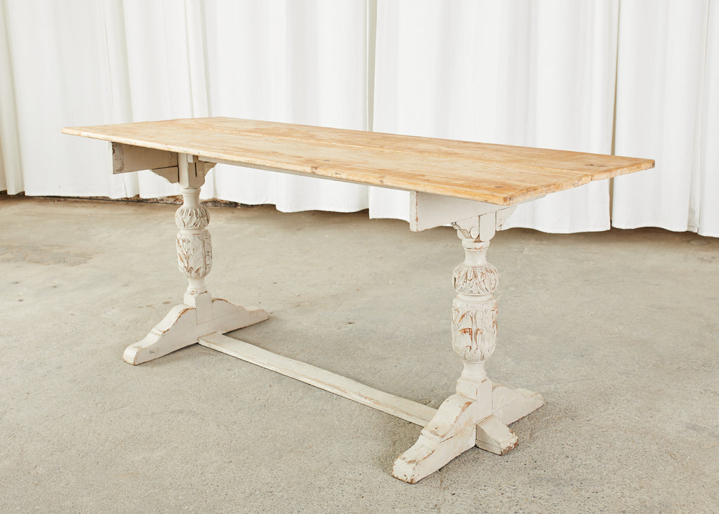 Swedish Gustavian Style Pine Farm Table or Console