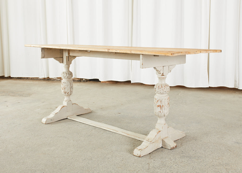 Swedish Gustavian Style Pine Farm Table or Console