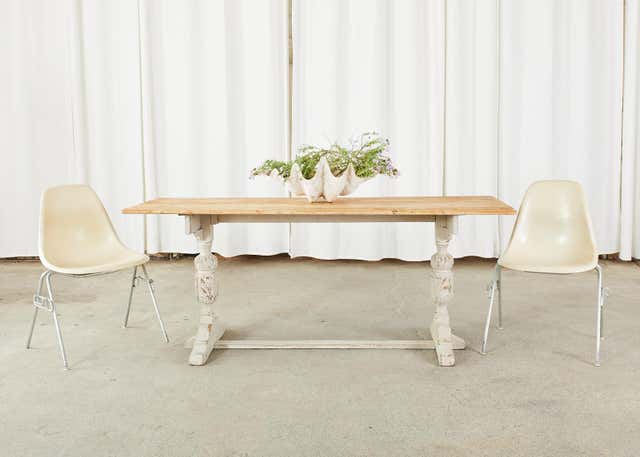 Swedish Gustavian Style Pine Farm Table or Console