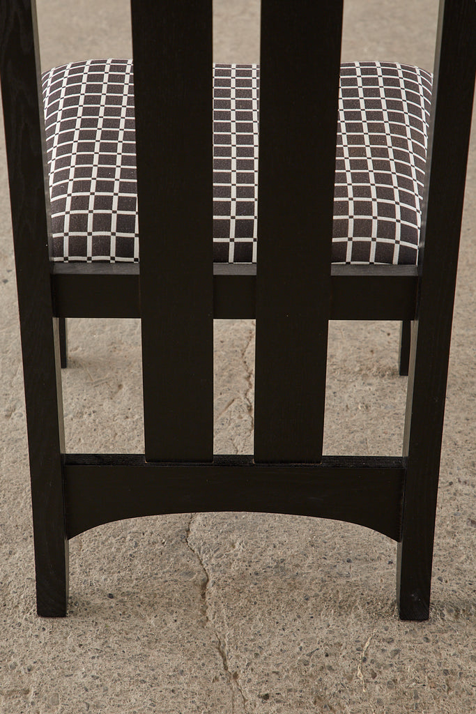 Set of Six Mackintosh Style High Back Ebonized Dining Chairs