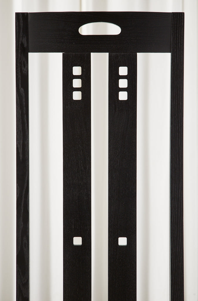 Set of Six Mackintosh Style High Back Ebonized Dining Chairs