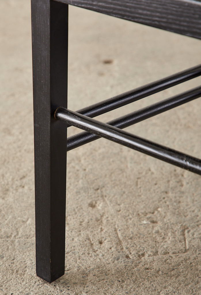 Set of Six Mackintosh Style High Back Ebonized Dining Chairs