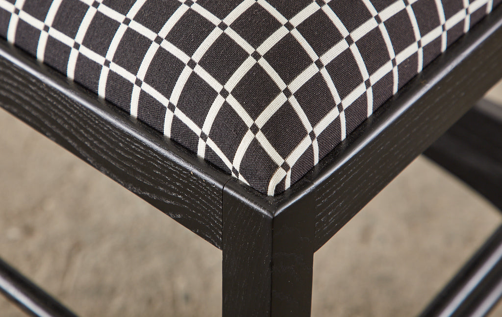 Set of Six Mackintosh Style High Back Ebonized Dining Chairs