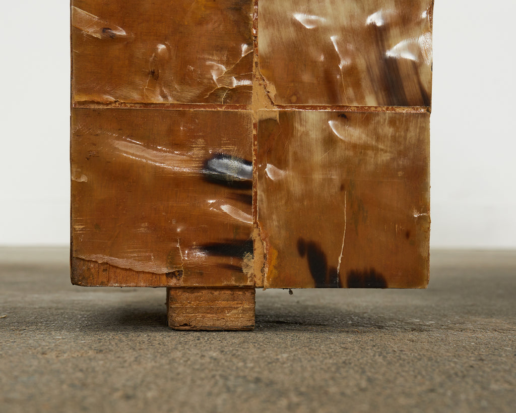 Pair of Tessellated Horn Block Tables Designed by Thomas Britt