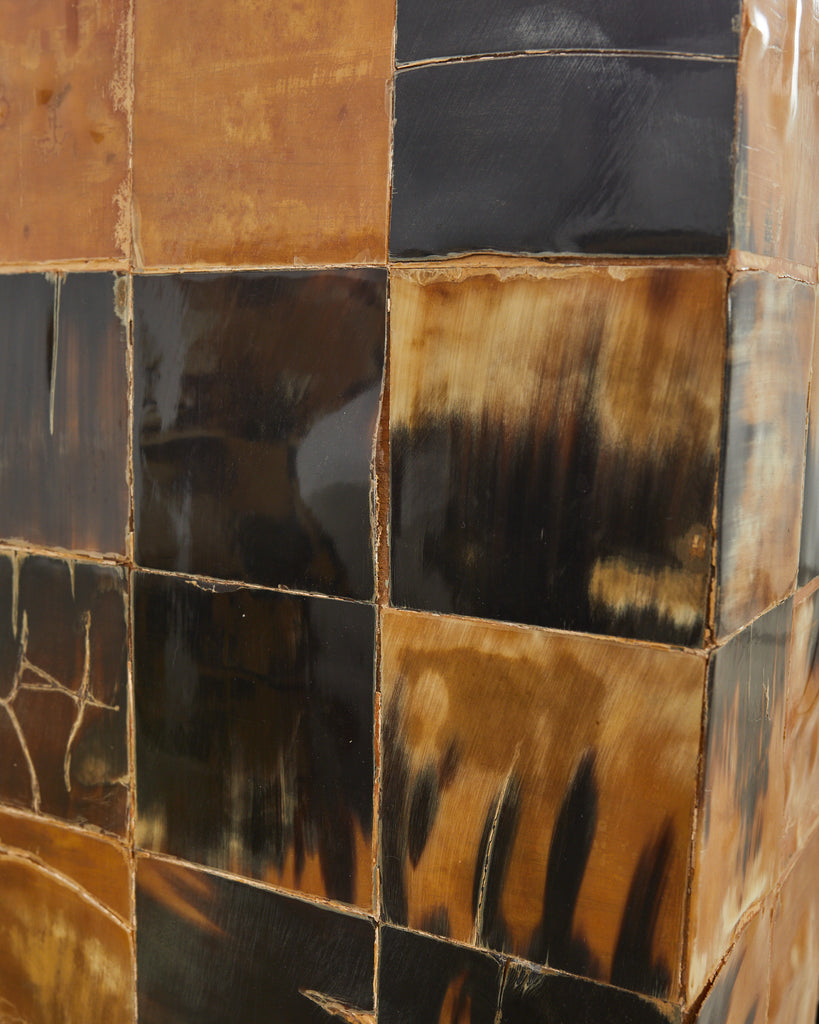Pair of Tessellated Horn Block Tables Designed by Thomas Britt