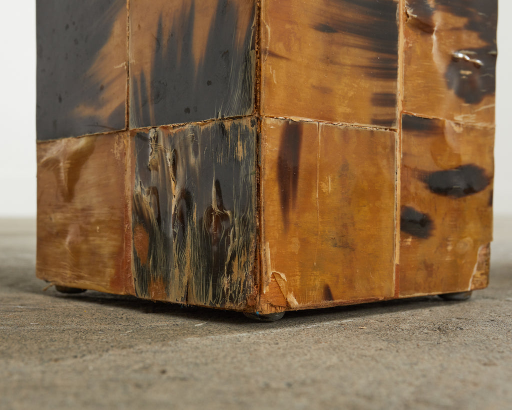 Pair of Tessellated Horn Block Tables Designed by Thomas Britt